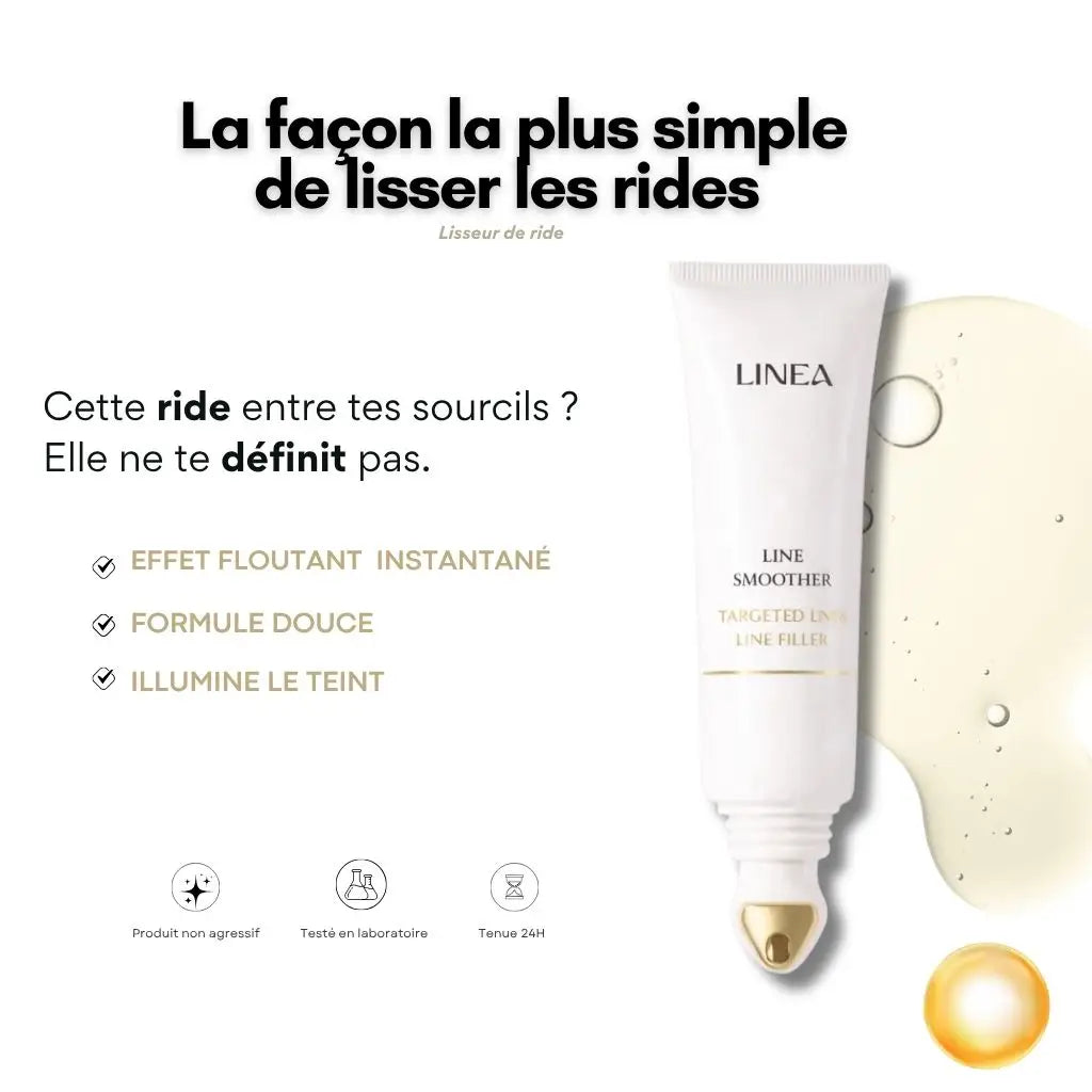 Lisseur de ride instantanée LINEA — effet visible en 58 secondes